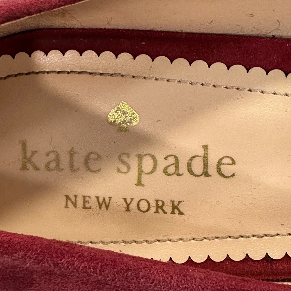Kate Spade Moulin Pumps Womens 8.5B Pink Suede Block Heel | Classic Professional